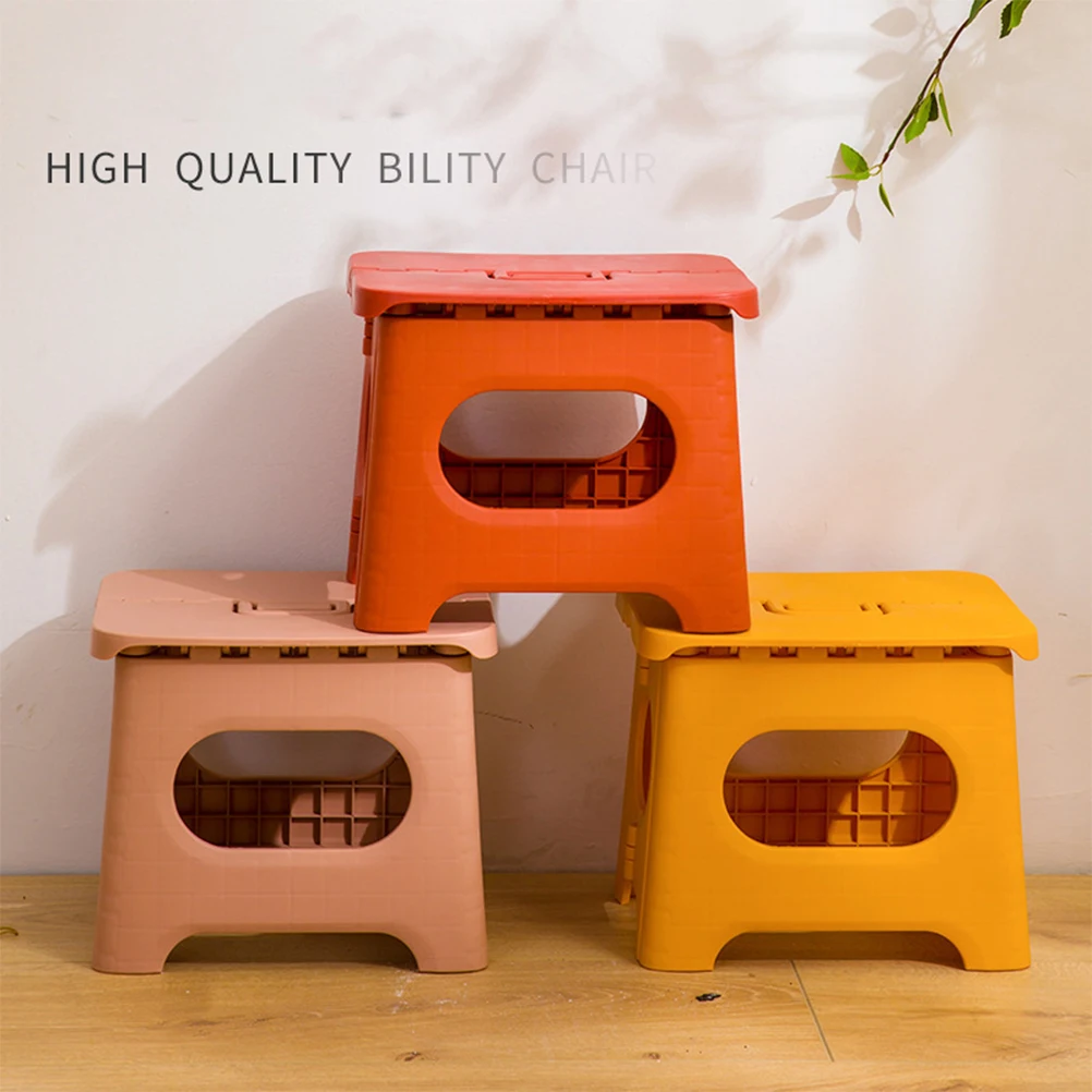 

Foldable Stool Small Portable Travel Bathroom Footstool Collapsible Step Chair PP Lightweight Strong Load Home Space