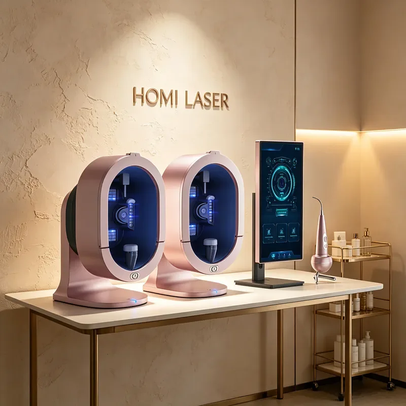 for 2 in 1 3D AI Skin and Scalp Analyzer Full Face Pigment Wrinkle Acne Detector 21.5 Inch Touch Screen Home Salon Use