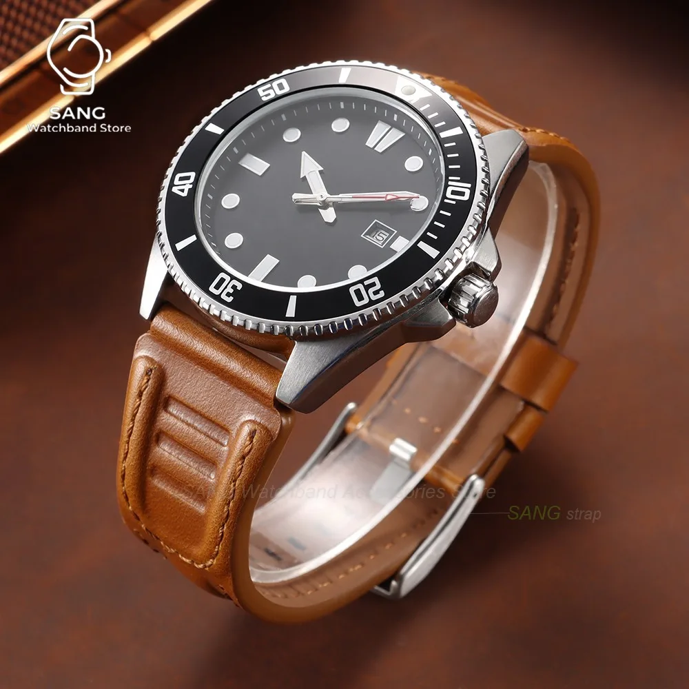 18mm 20mm 22mm 24mm Leder-Uhrenarmband Zubehör Vintage Öl-Wachs-Rindsleder-Armband Universelles Business-Uhrenarmband für Männer und Frauen – Detail 18