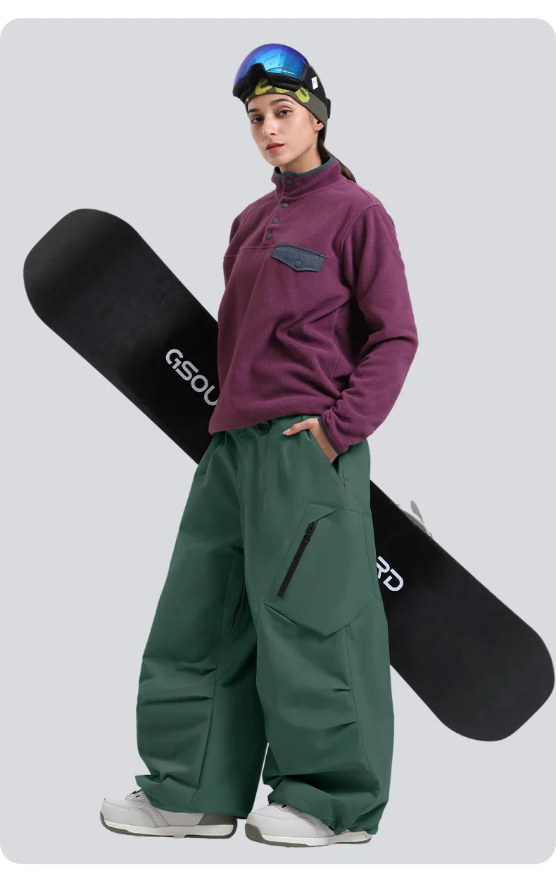 Gsou Snow Herren- und Damen-Snowboardhose, wasserdichte, winddichte Skihose, Thermo-Winter-Arbeitskleidung, lockere Passform, Outdoor-Sportbekleidung – Detail 10