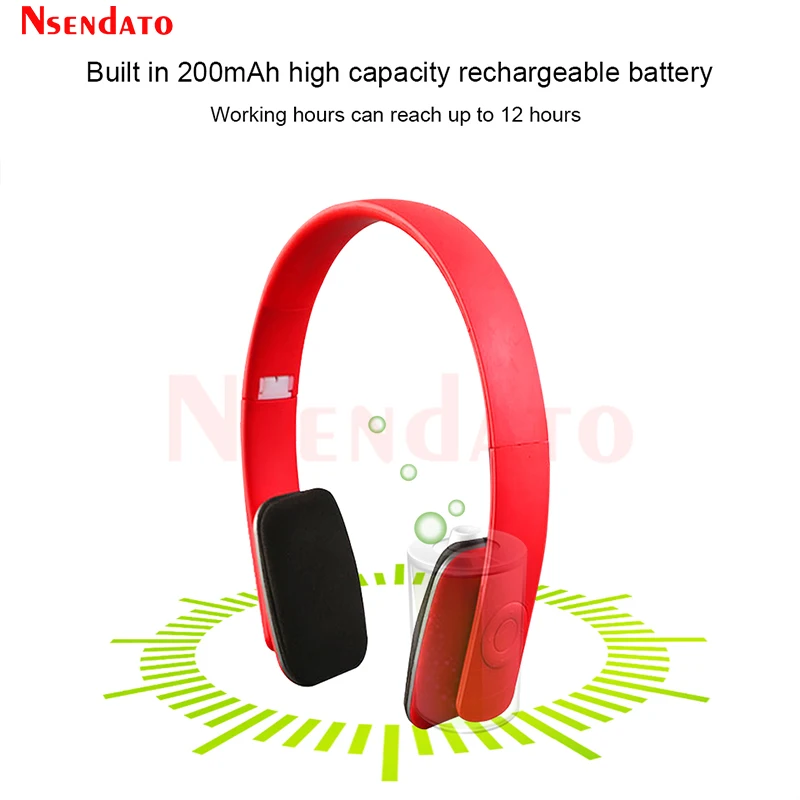 Wireless Headband Bluetooth 4.2 Stereo Headset with Mic 3.5mm Stereo Audio Handsfree Noise Cancelling Headphone for Phone Tablet