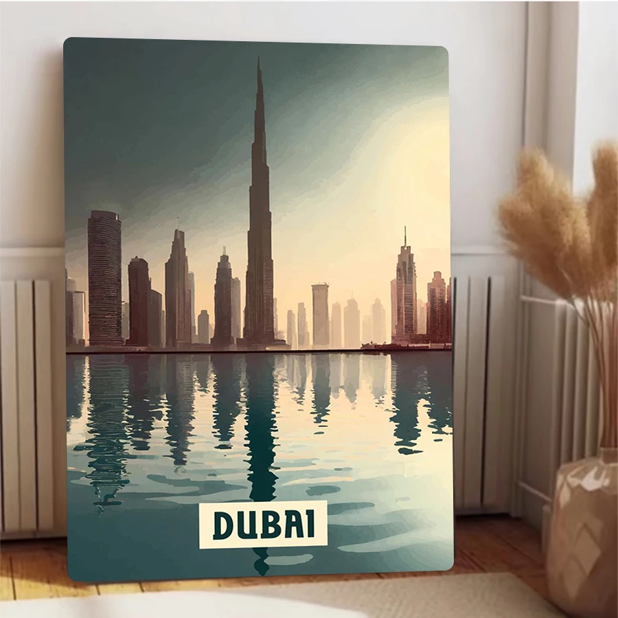 Dubai skyline no pôr do sol ar - Home Office Dubai avaliação e preço