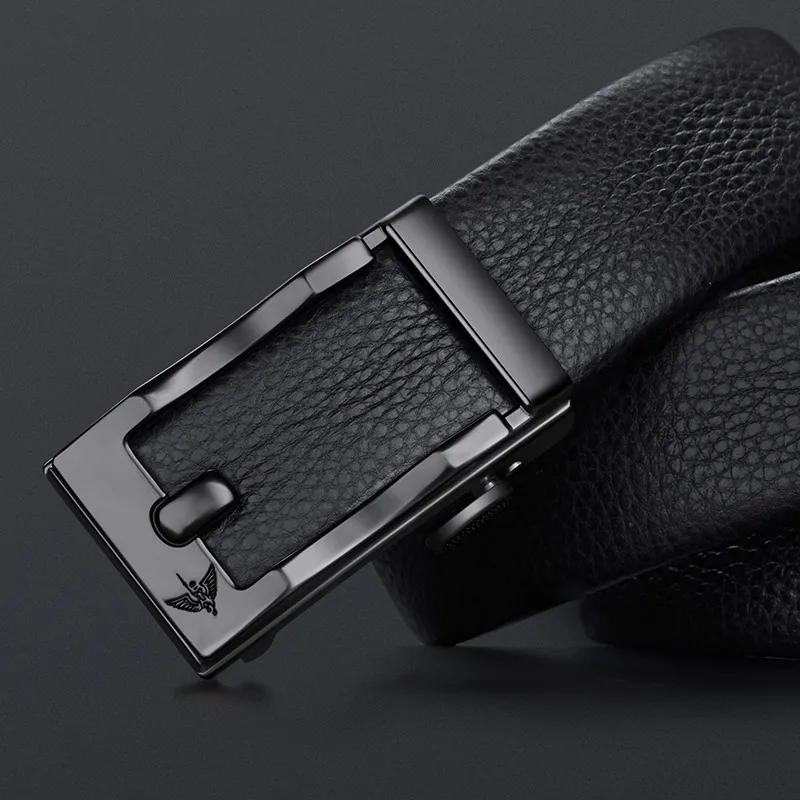 Genuine leather men's belt with automatic buckle, fashionable and versatile, casual belt with a casual fit