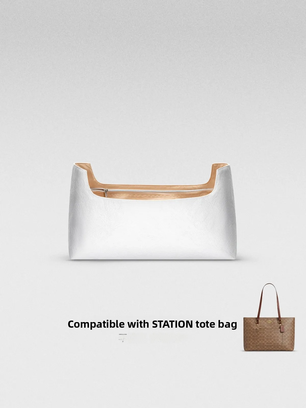 

Station Tote Bag DuPont Paper Inner ket Waterproof Zipper Organizer for Home Storage And Cosmetic Use