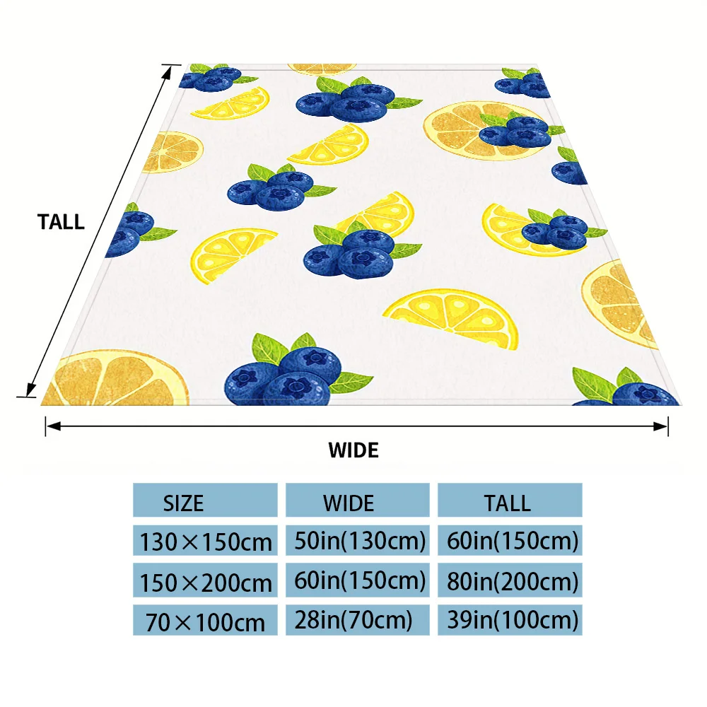 Lemon Blueberry Flannel Blankets Are Perfect For Sofas, Office Beds, Travel, Sleep, And Use Throughout The Four Seasons