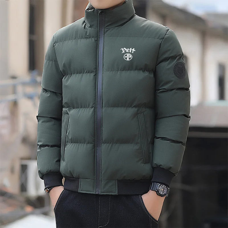 Autumn/Winter Korean Edition Men\'s Down 2024 Autumn/Winter Fashion Zipper Outdoor Fishing Jacket Windproof Casual Cotton Jacket