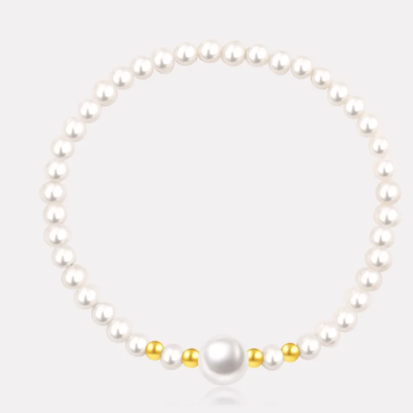 

РЕДКИЙ БРАСЛЕТ С НАТУРАЛЬНЫМ БЕЛЫМ ЖЕМЧУГОМ 4–9 ММ, 7 ДЮЙМОВ