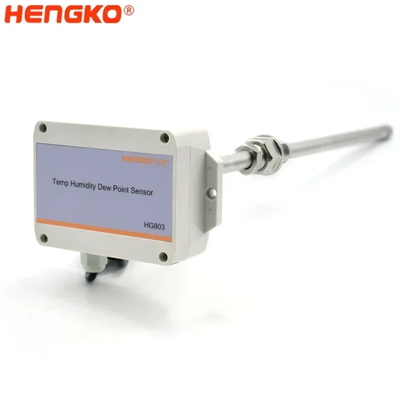 HENGKO Pipeline Type High Precision Dew Point Meter RS485 Temperature and Humidity Sensor Transmitter for Air Duct