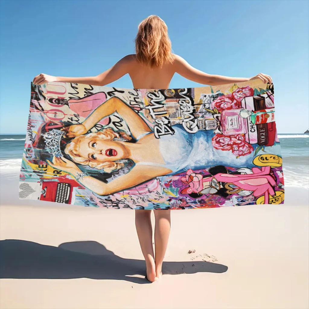 

Graffiti-Art-Marilyn-Monroe-Canvas-Painting Men Women Swim Trunks Quick Dry Beach Shorts Board Shorts Swimwear Bathing Suits