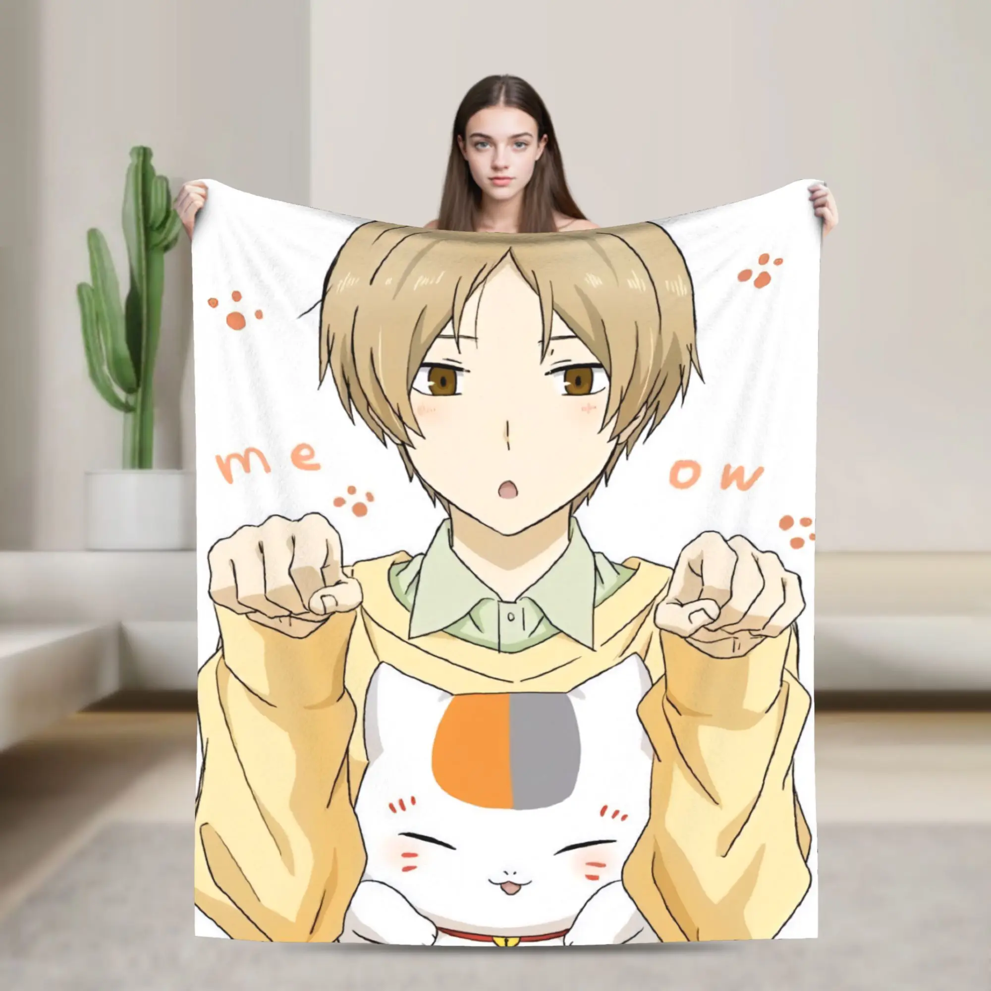 anime N-Book Friends N-Natsume Flannel Blanket  Warm Soft Bedding Throws for Home Decor Travel Office Bedspread Sofa Bed Cover