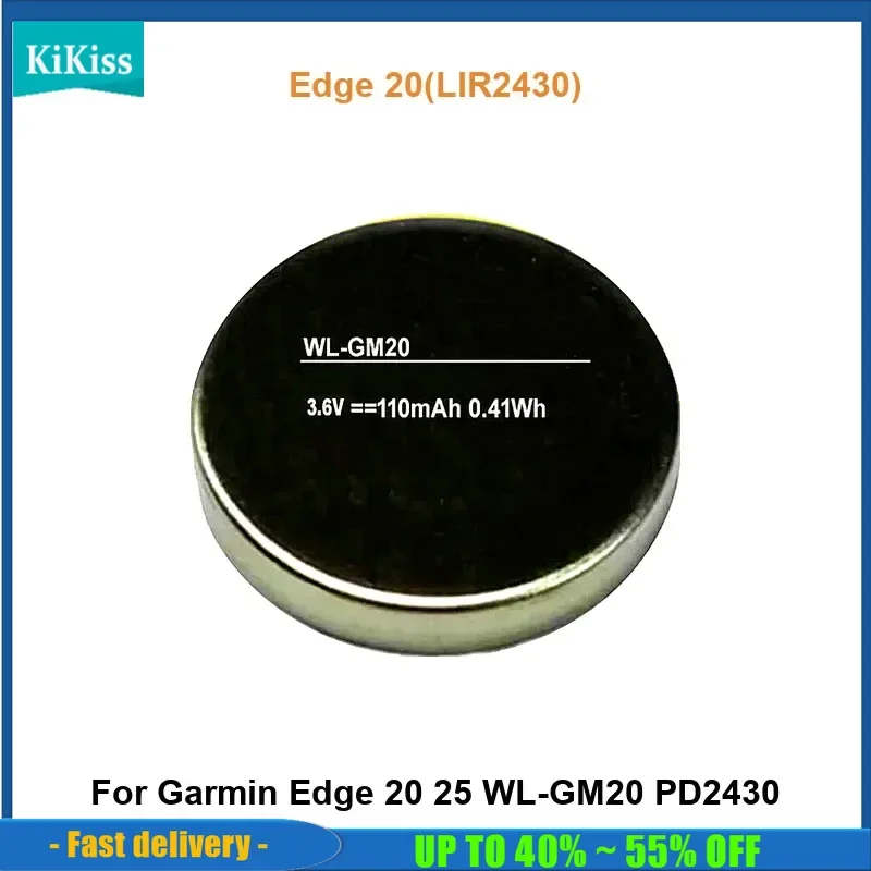 

Bicycle Gps Device Battery For Garmin Edge 20 25 WL-GM20 PD2430 Edge 20(LIR2430) Real Capacity