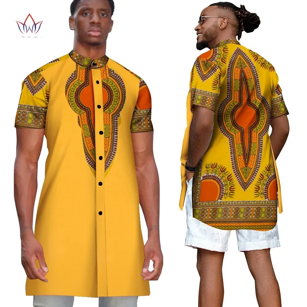 Mens Camisa de Manga Curta Dashiki Tops Camisa para Homens Slim Fit Partido Tradicional Camisas Homens Africanos Vestuário Stand Pescoço 6XL Kg1107