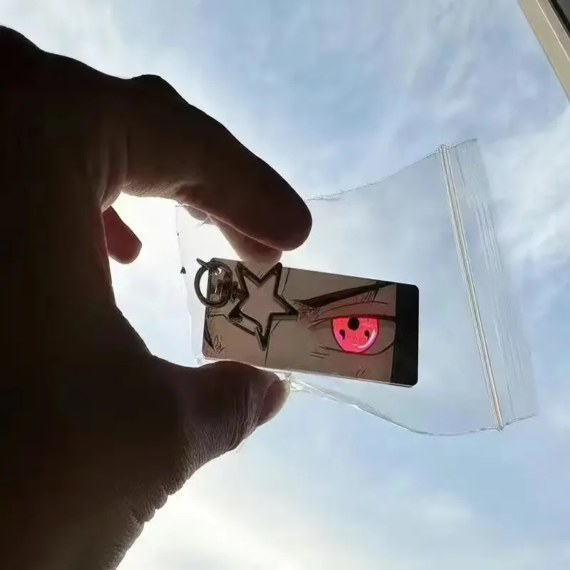 Naruto Shining Eyes Keychain Naruto Acrylic Transparent Card Rectangular Double Sided Pattern Backpack Pendant Birthday Gift