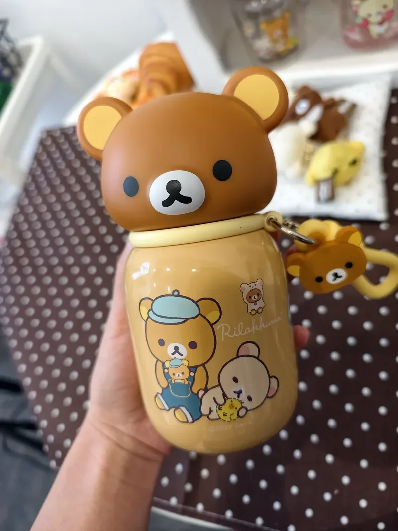 Kawaii Rilakkuma Cartoon Stainless Steel Vacuum Insulated Water Bottle 330 Ml Leakproof Thermal Mug For Indoor Outdoor Daily Use view 5
