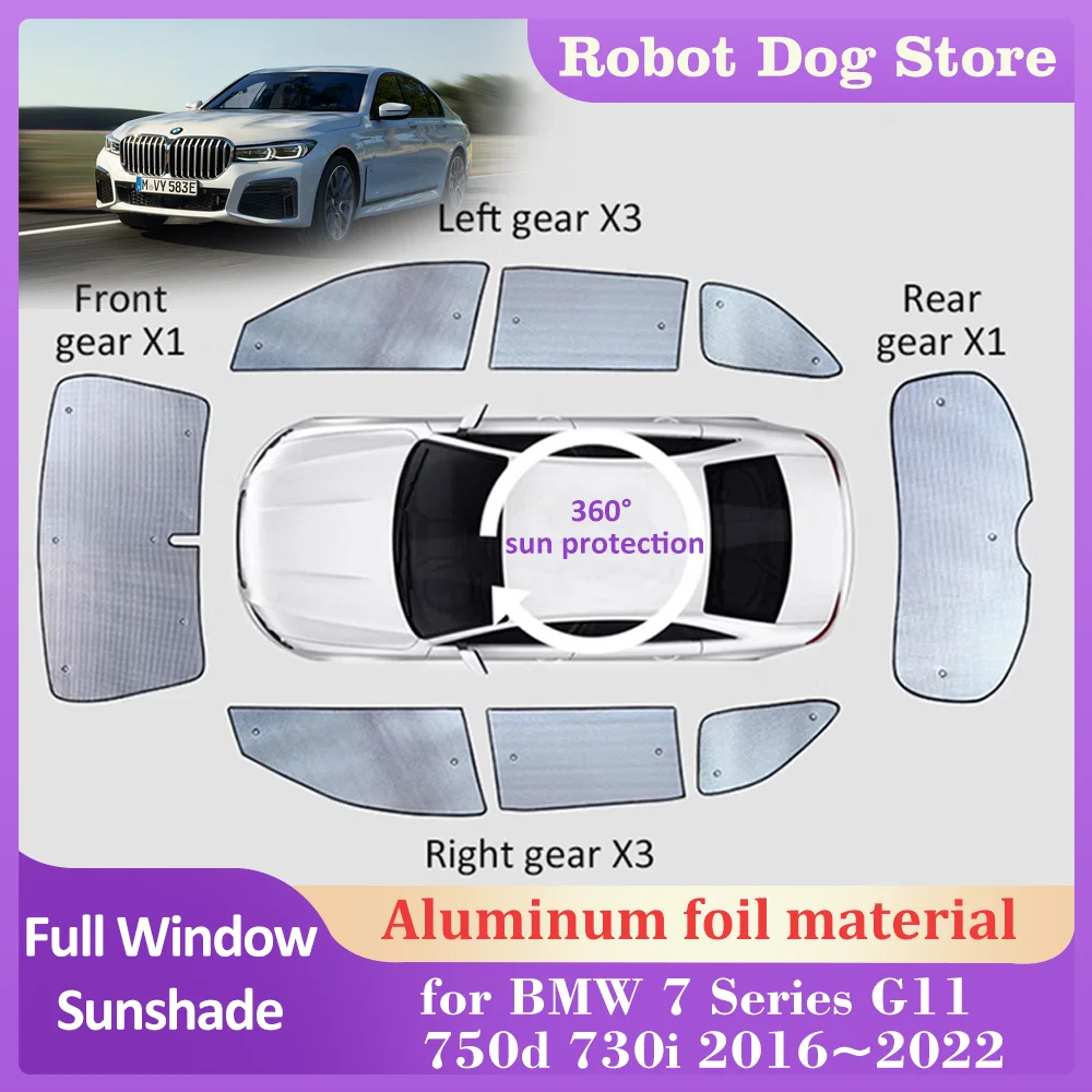 Car Sunshades Mat for BMW 7 Series G11 750d 730i 2016~2022 2017 Roof Windows Sun Visor Windshield Curtain Cover Pad Accessories