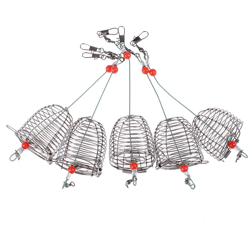 5PCS Nesting Device Nesting Cage Bait Cage Fishing Bait Cage Stainless Steel Metal Fishing Bait Cage Fishing Gear Accessories view 3