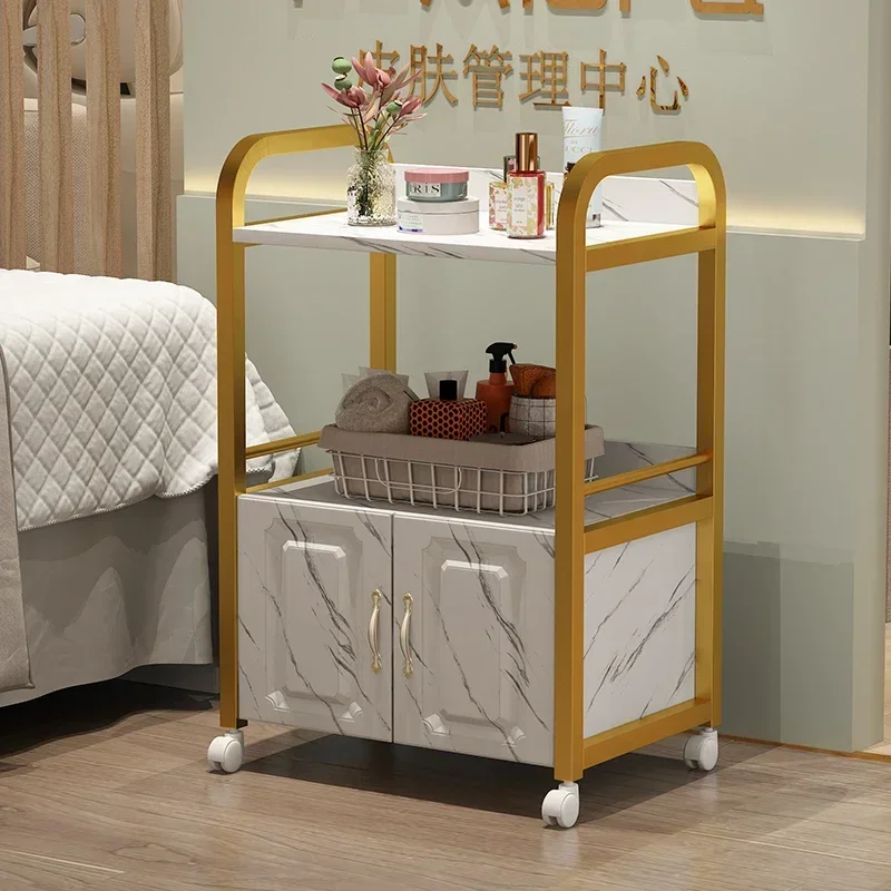 Welding Trolley Cleaning Cart Small Trolleys Organizer Wheels Aesthetics Hairdressing mesa auxiliar spa con ruedas Cosmetic Gold