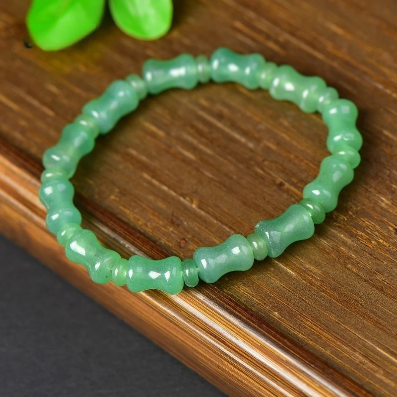 

New Natural Dongling Jade "Bamboo" Bracelet, Fashionable and Versatile Ethnic Style Jewelry