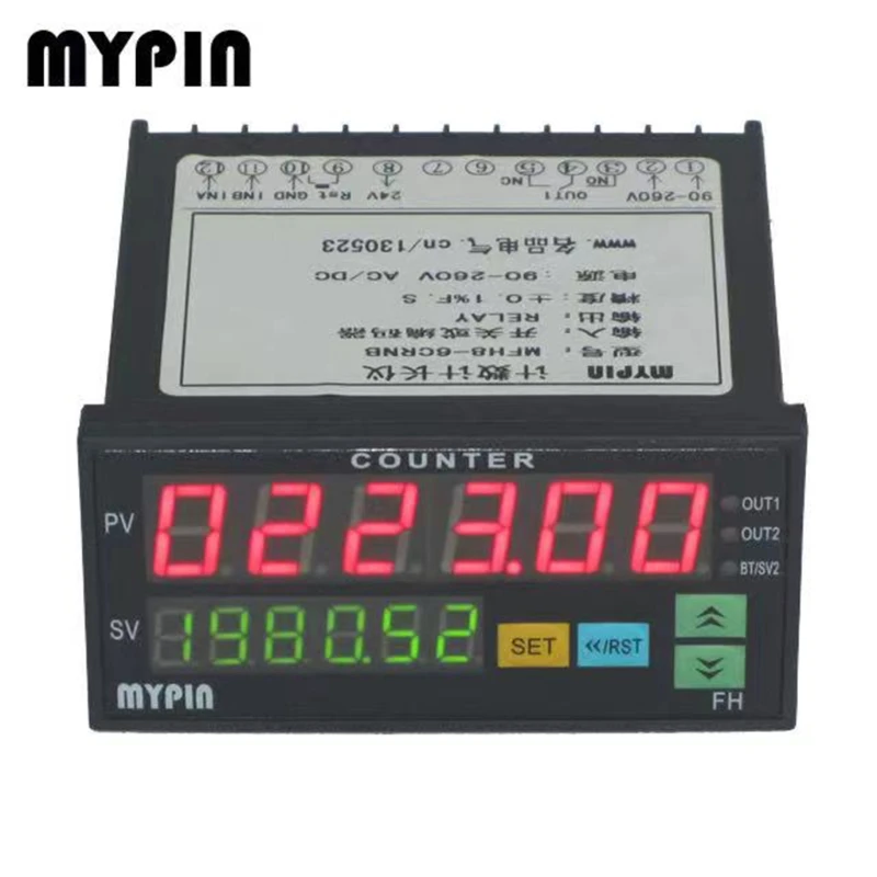 

Digital Counter Mini Length Batch Meter 1 Preset Output Count Meter Practical Length Meter 90-260V for DC