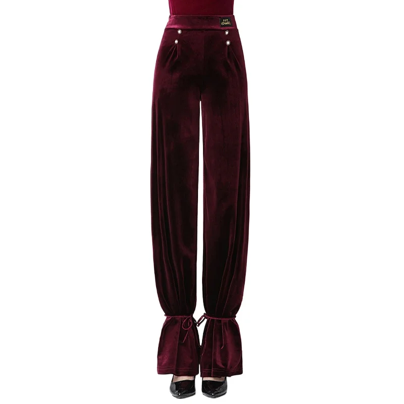 2023 Latin Dance Pants Women's Adult Dance Pants Velvet Pants Ballroom Dance Pants Straight Pants Modern Dance