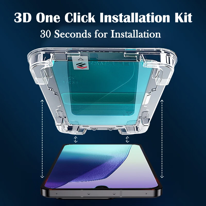 3D One-click Installation Kit Tempered Glass For Xiaomi Redmi 14C 14R 13 13C A3X 10A 10C K70 Ultra K60e K50 Pro Screen Protector