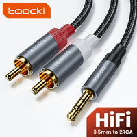 Toocki RCA Audio Cable 3.5mm Male to 2RCA Splitter Aux Cable 2RCA Speaker Cord For TV PC Amplifiers DVD Laptop MP3 Extender Wire