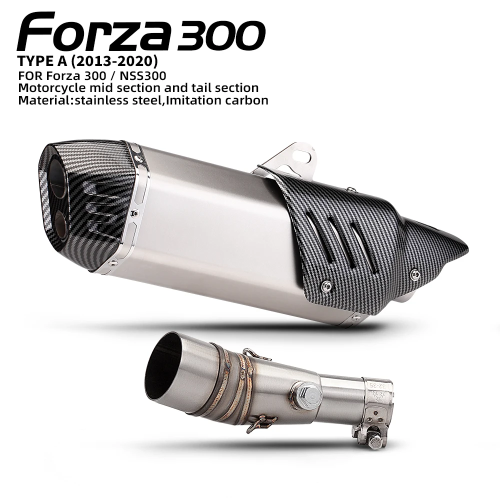 

For FORZA300 FORZA 300 2013-2020 Motorcycle Exhaust System Modified Mid Link Pipe Slip on