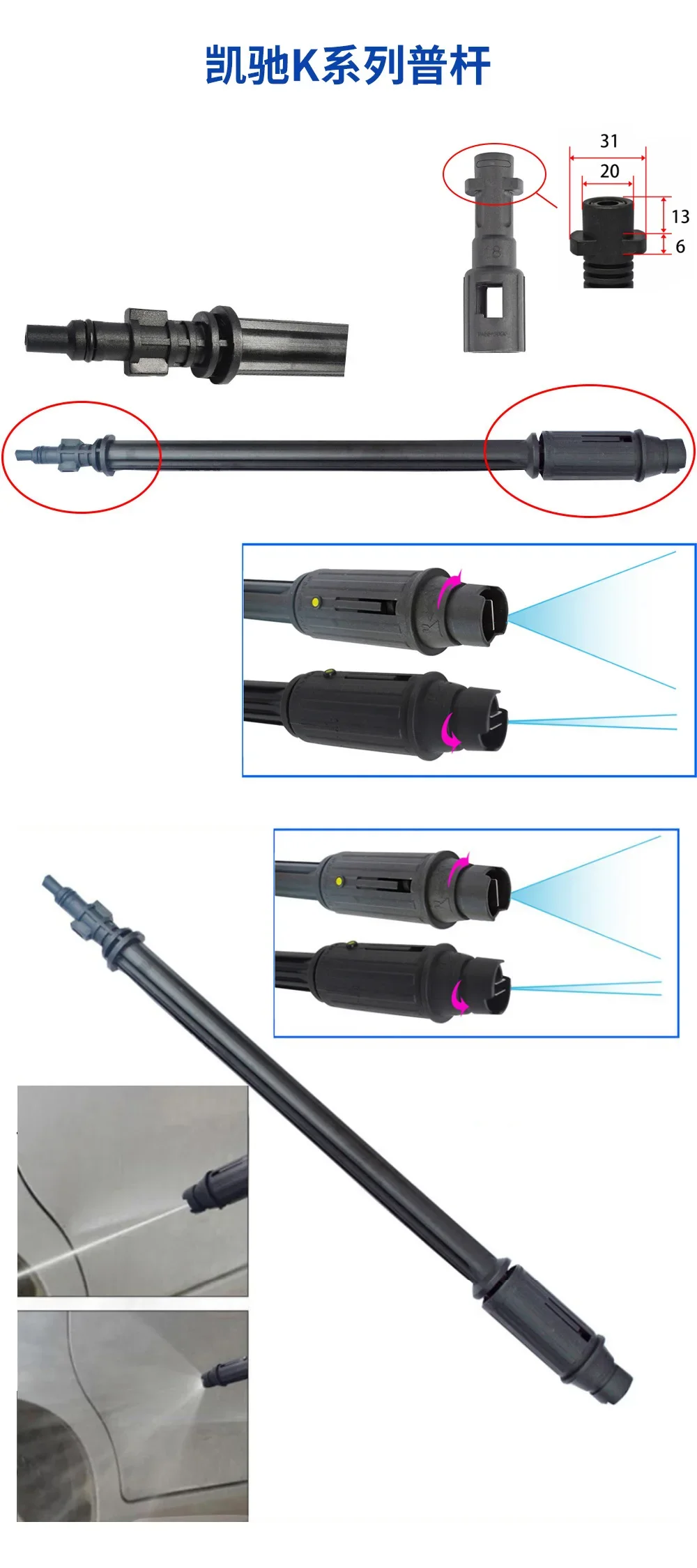 High Pressure Washer Gun for Karcher K2 K3 K4 K5 K6 K7 Car Wash Cleaning Water Spray Lance Replacement Gun Pistol Wand Nozzle