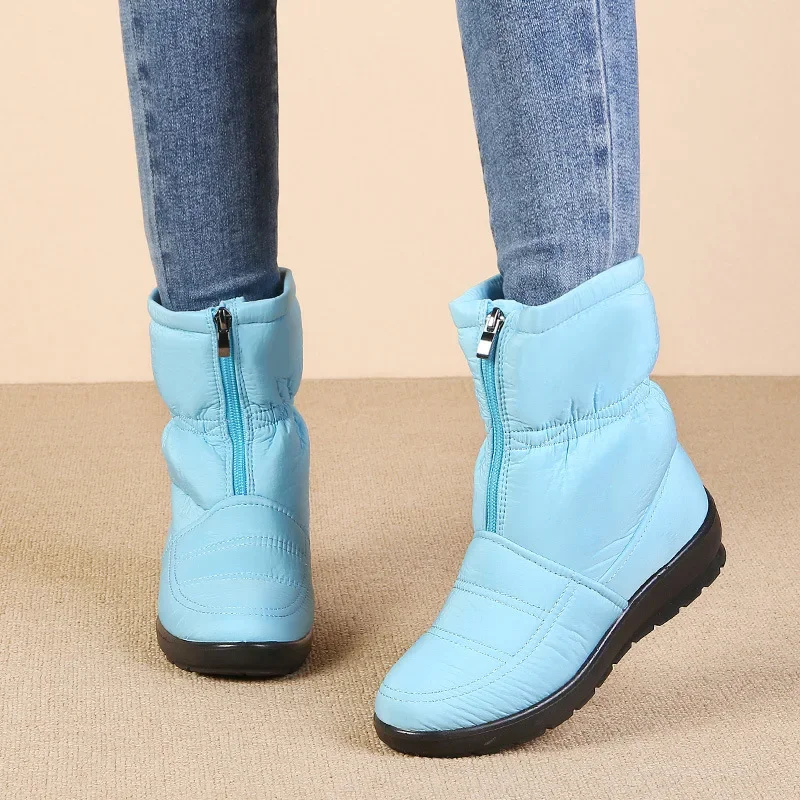 Colorful New Fashion Winter Shoes Women Snow Boots Flat Non-slip Waterproof Women Ankle Boots Warm Plush Big Size 41 DX222