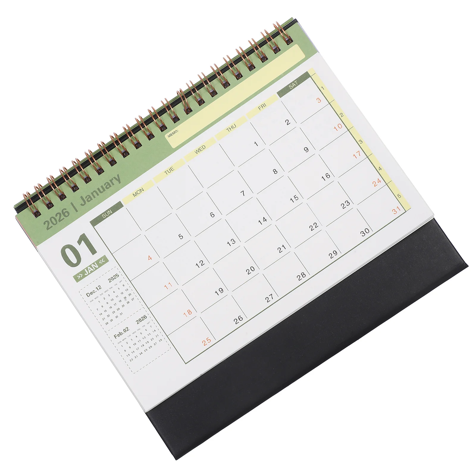 

Desk Calendar 2026 Mini Standing Flip Type Thick Paper Pages Extended Planning Period for Office School Daily Organization
