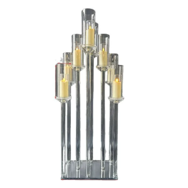 Factory Direct 2026 Simple Modern Wedding Props Crystal Candle Holder Hotel Model Room Home Decoration Ornament Glass