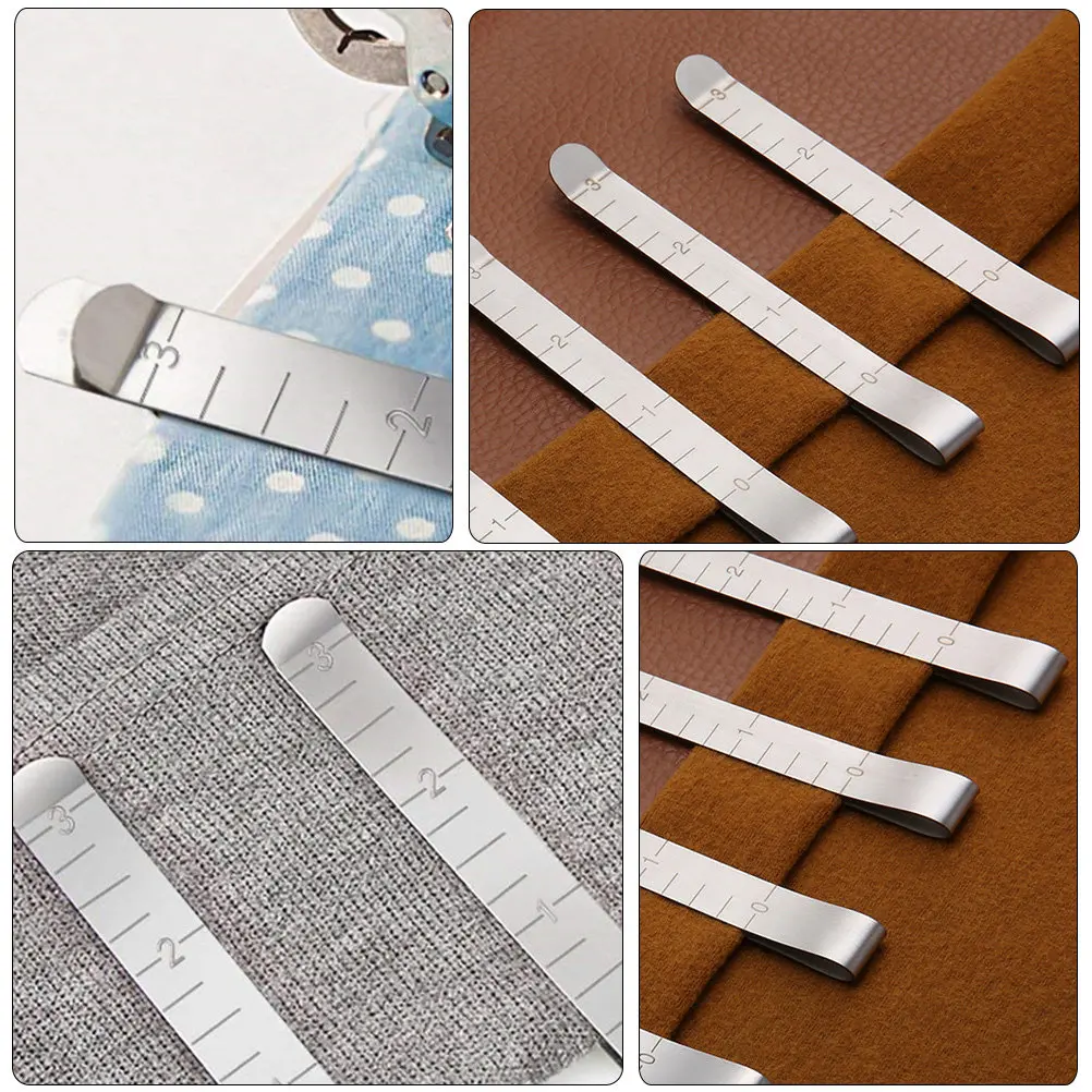 

10Pcs Professional Sewing Clips Hemming Quilting Tool Stainless Steel Anti-Rust Waterproof Oil-Proof 3 Inch Ruler for Pants
