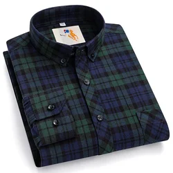 New Cotton Plaid Flannel Long Sleeve Casual Shirts For Men Plus Size England Youth Preppy Chic Autumn Winter Clothes Top Shirts