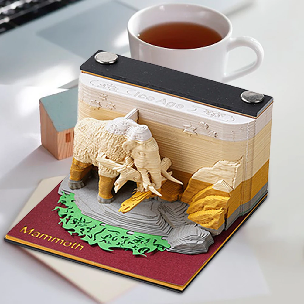 2025 Tear Away Calendar Panoramic Hand-Torn Paper Carving 3D Art Calendar Paper Carving 2025 Calendar Memo Pad Desktop Ornaments