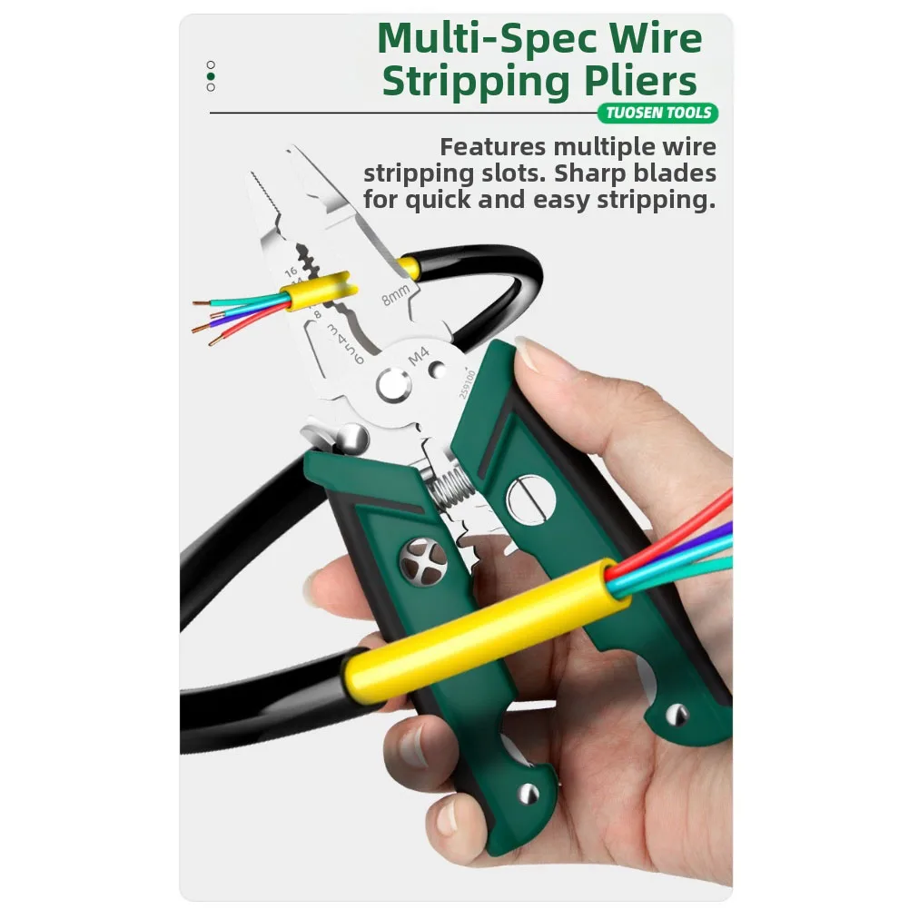 أداة تعرية الأسلاك شديدة التحمل 18 في 1 أدوات كابل أدوات الكروم والفاناديوم الصلب حجم صغير أداء الاستخدام الثقيل #4