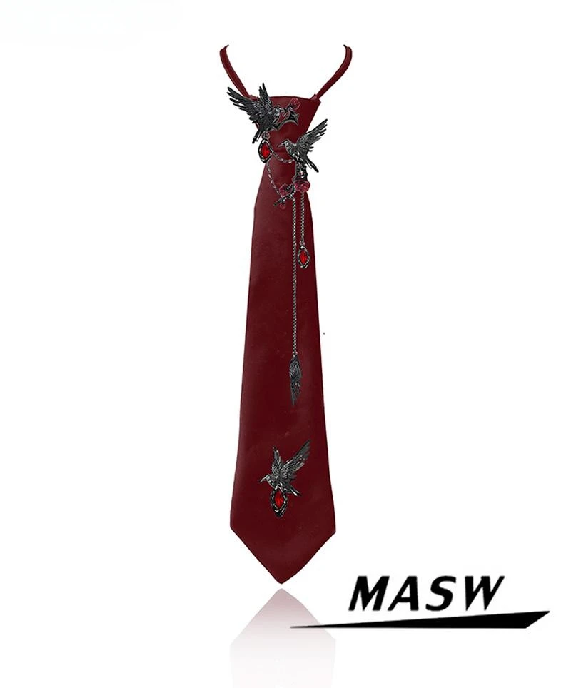 Anime Love and Deepspace Sylus Crow Cosplay Knot-free Tie Cartoon Draw-tie Necktie Corbata Scarf Decorative Accessory Xmas Gift