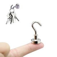 3/5/10Pcs Magnetic Hooks Neodymium Magnet Heavy Duty Rare Earth Magnet Refrigerator Hook Super Strong Cruise Hook for Hanging