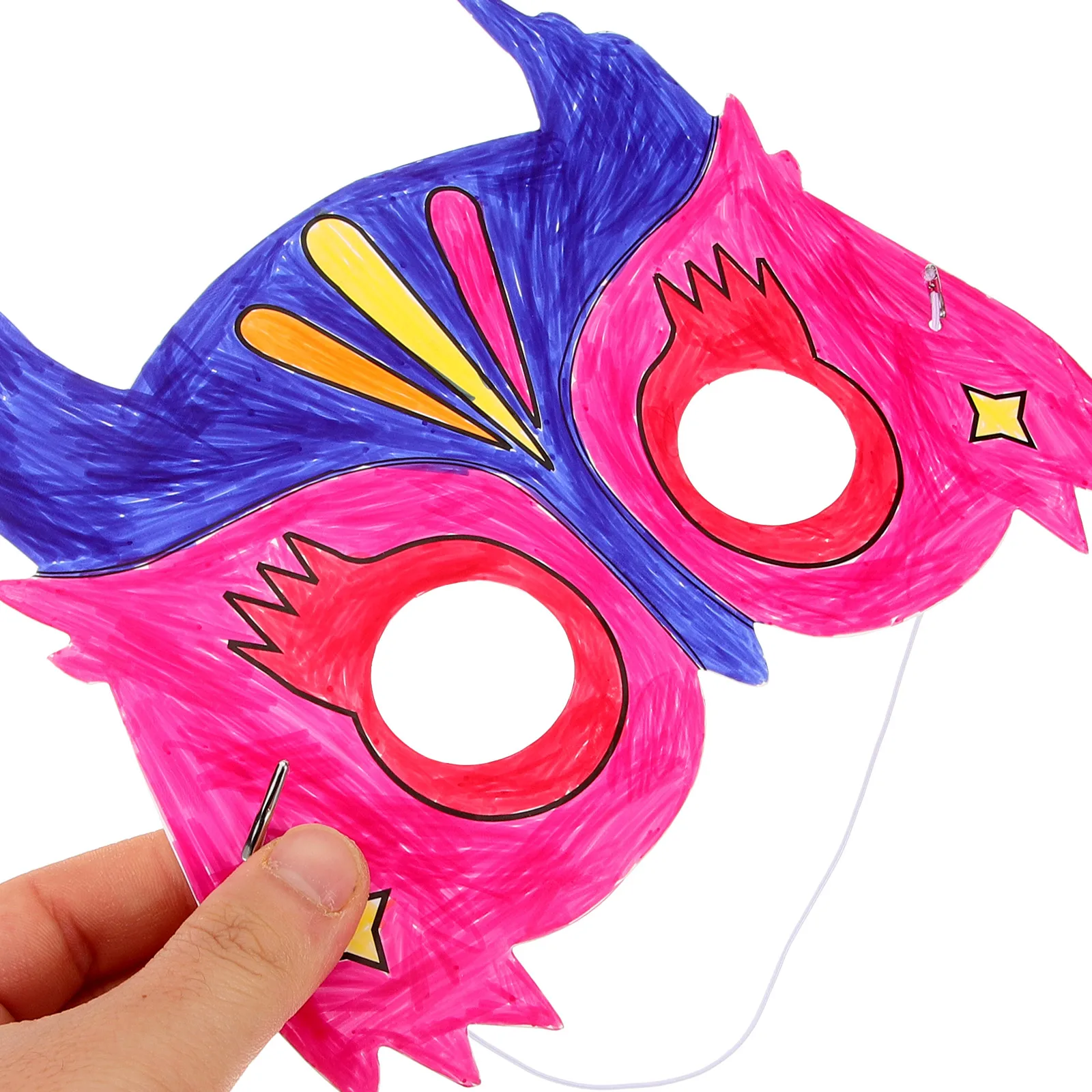 

Blank Masks for Crafts Cartoon Kids Watercolor Pen White Unpainted Paper Paintable Face