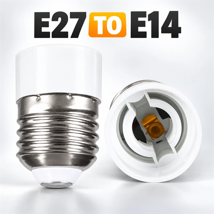 Standard E27 To E14 Lamp Holder Converter Light Bulb Lampholder LED Bulb Adapter Fireproof Material Screw Mouth Lamp Changer
