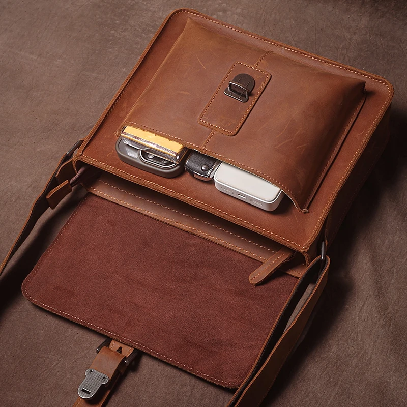 GURO العلامة التجارية الفاخرة حقيبة كتف جلدية حقيقية الرجال مجنون الحصان جلد البقر حقيبة ساعي المرأة ريترو حقيبة كروسبودي الاتجاه حقيبة حقيبة