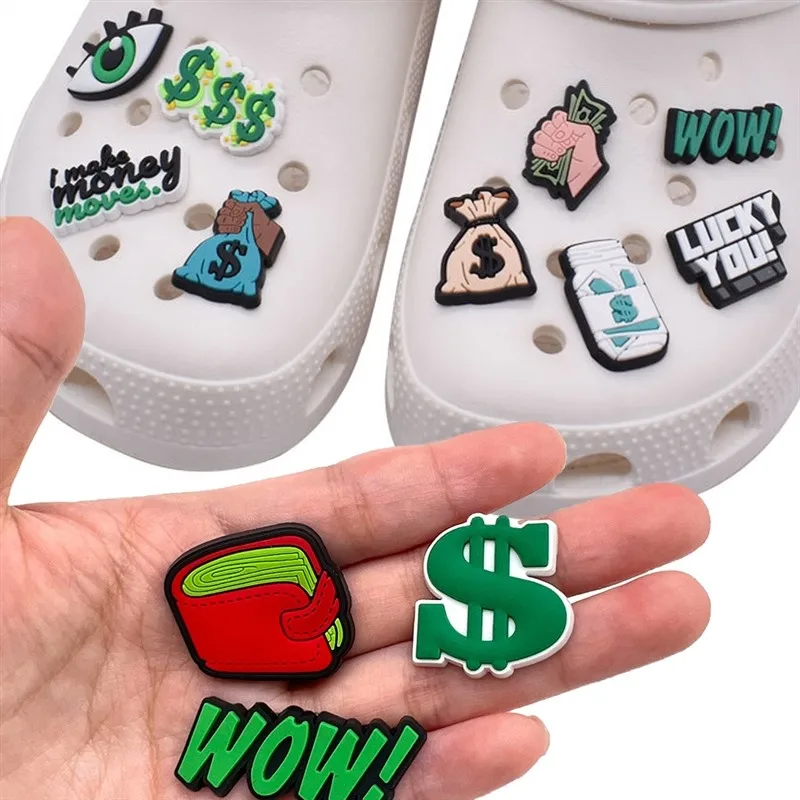 1pcs Pins for Crocs Charms Shoes Accessories Money Decoration Jeans Women Sandals Buckle Kids Favors Men Badges Boy Girl Gift