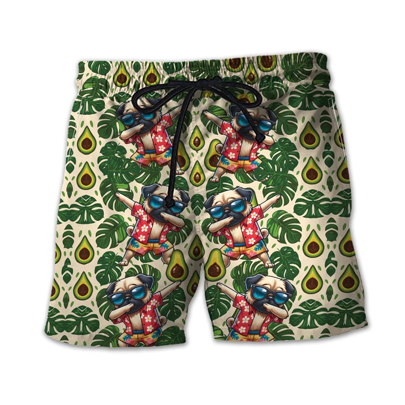 New In Avocado Graphic Beach Shorts For Men Fashion Summer 3D Fruit Printed Kids Short Pants Casual Loose Vacation Swim Trunks