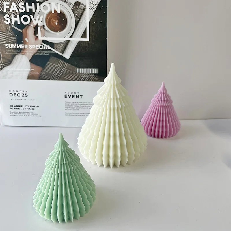 

1. Christmas Tree Mold 2. Candle Mold 3. 3D Mold 4. Striped Mold 5. Plant Soap Mold For 1. Christmas Party Decor 2. DIY