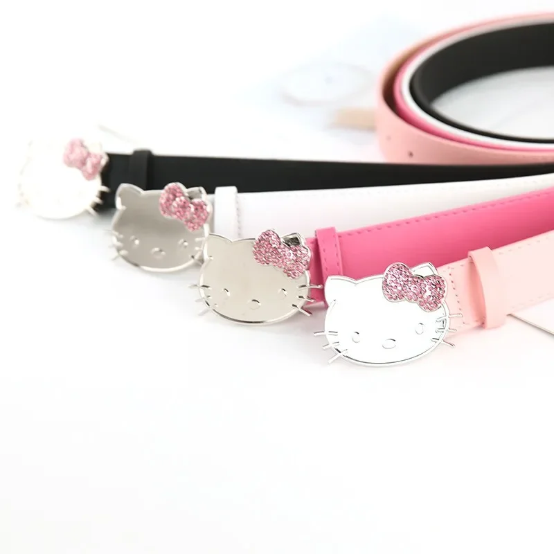 Hello Kitty Sanrio  Belt Sanrioed Accessories with Diamond Belt Spice Y2k Belt Woman Punk Spice Girl Personality Vintage Gifts