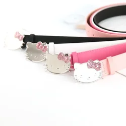 Hello Kitty Sanrio  Belt Sanrioed Accessories with Diamond Belt Spice Y2k Belt Woman Punk Spice Girl Personality Vintage Gifts