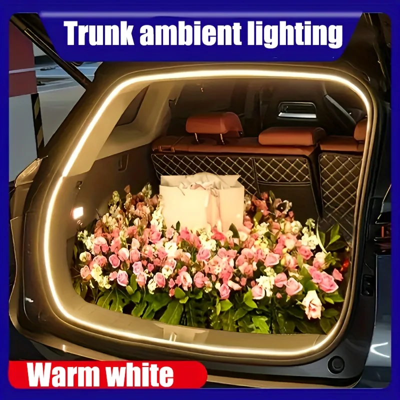 

Car LED Trunk Ambient Light High Brightness Wiring Free Automatic Sensing Tailgate Light Strip Interior Decoration Easy Install
