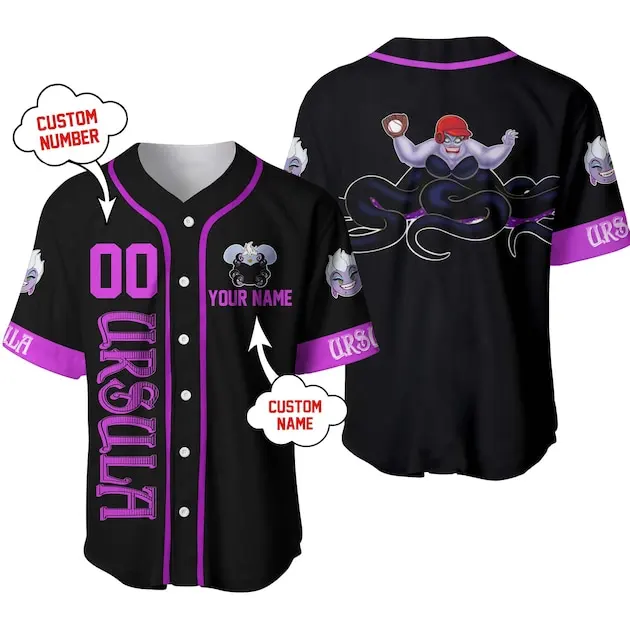 Villain Hades Baseball Jerseys Unisex Cartoon Graphics Casual Baseball Uniform Disney Custom Baseball Jerseys Casual Sweatshirt