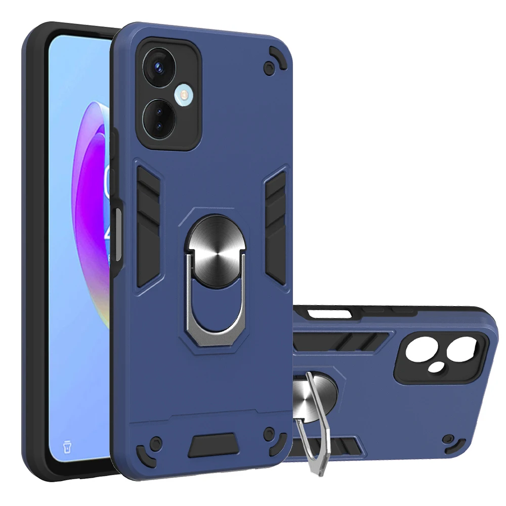 

360° Rotatable Metal Ring Holder Rugged Case for Tecno Camon 16/17/19/Pova 2/3/POP 5/Spark 6 GO Heavy Duty Defender Cover Funda