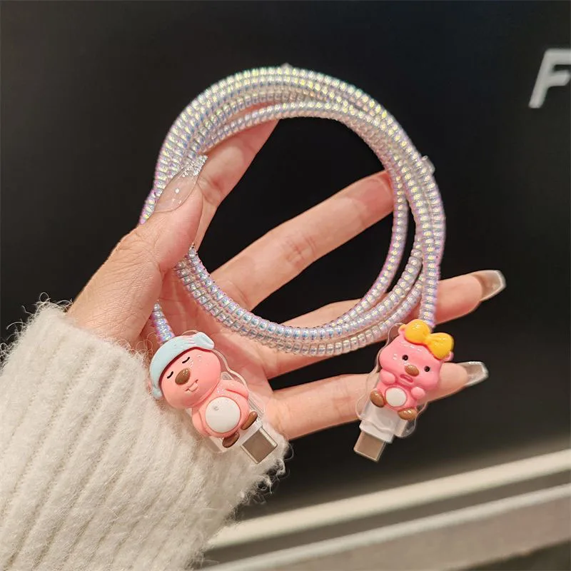 Cute Zanmang Loopy Iphone Charger Protective Sleeve Kawaii 15promax 14 13 Fast Charging Protective Shell Toys for Girl Gifts