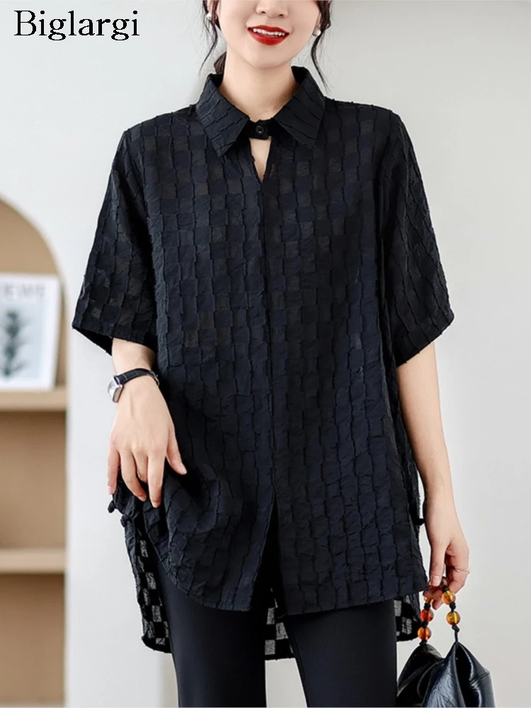 

Oversized Summer Pullover T-Shirts Tops Women Irregular Modis Loose Pleated Ruffle Ladies Blouses Short Sleeve Casual Woman Tops